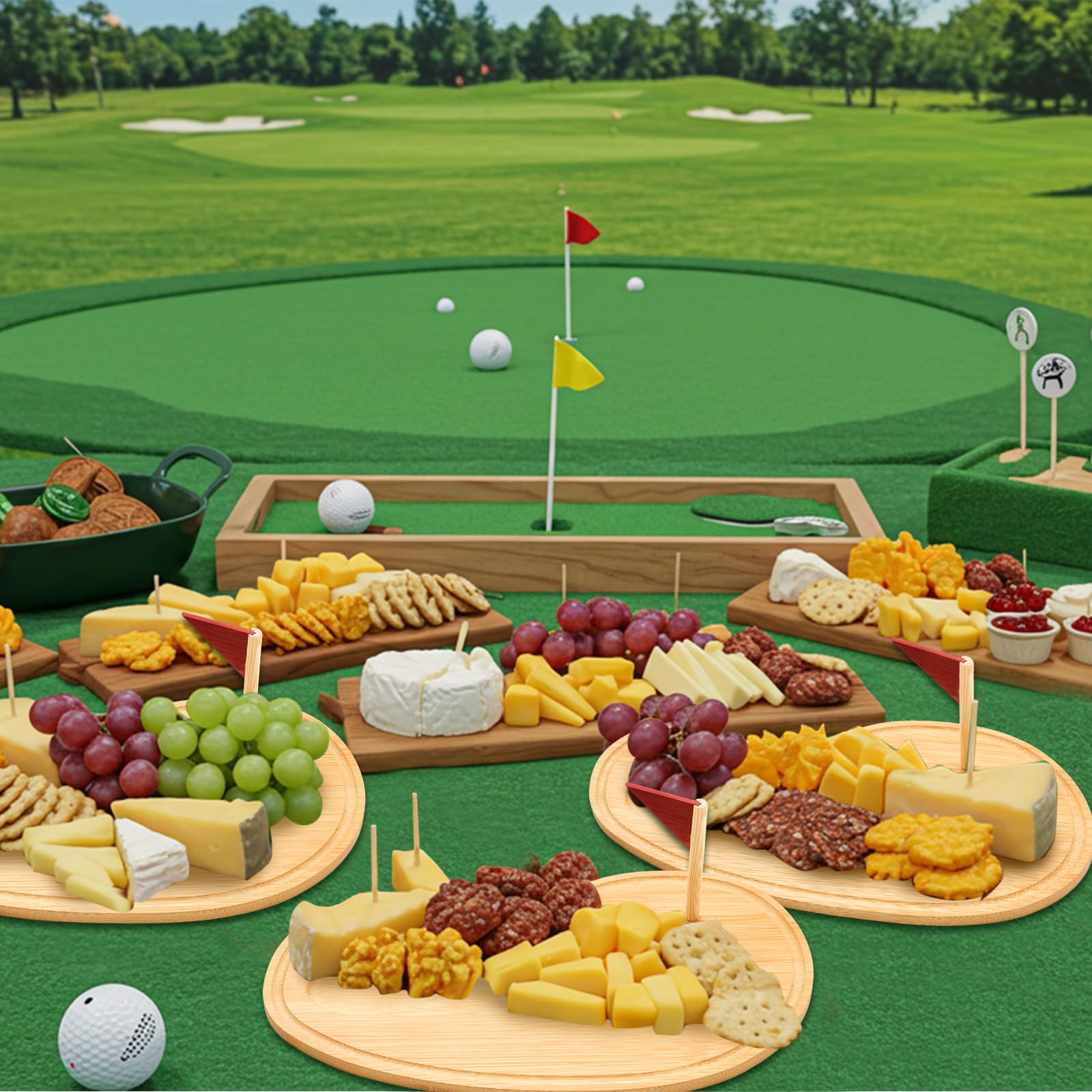 Ziliny golf entertainment centerpiece enhances any party spread.