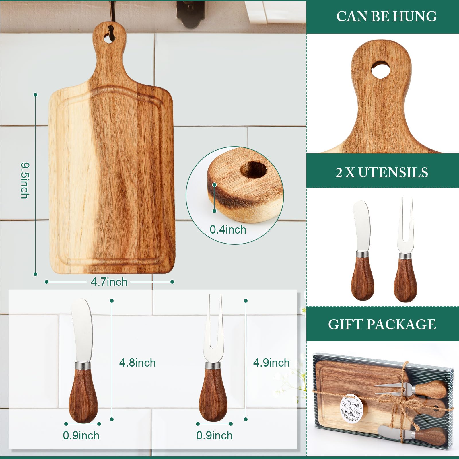 Ziliny knife and fork set in acacia wood and stainless steel for reliable serving