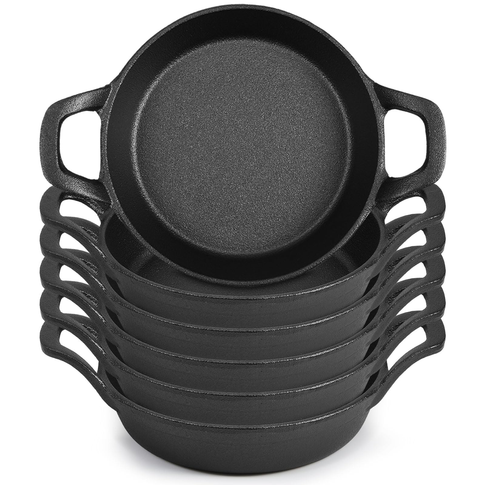 Ziliny mini cast iron skillet six-pack ready for versatile stovetop and oven use