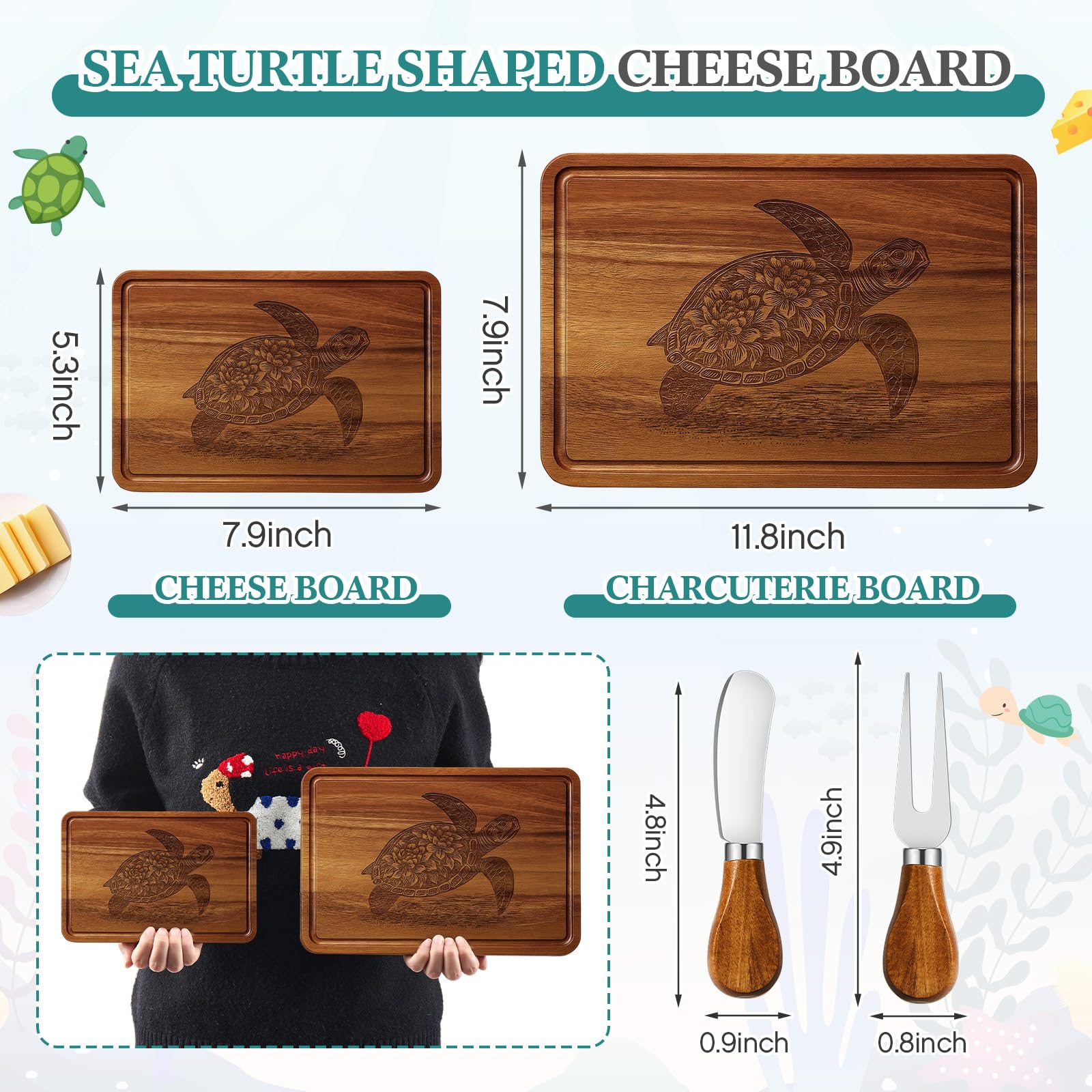 Ziliny sea turtle knife and fork set for effortless serving and presentation.