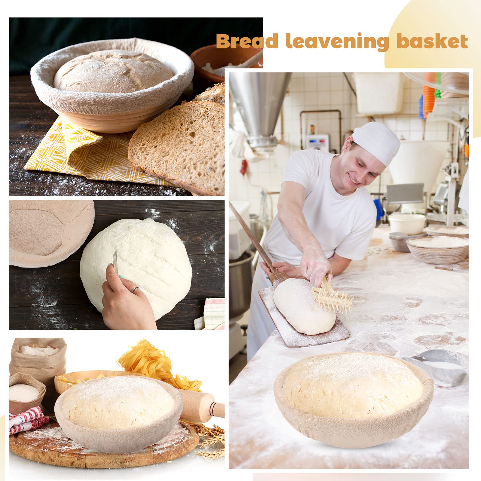 Ziliny sourdough bread making kit with six baskets and accessories for family baking