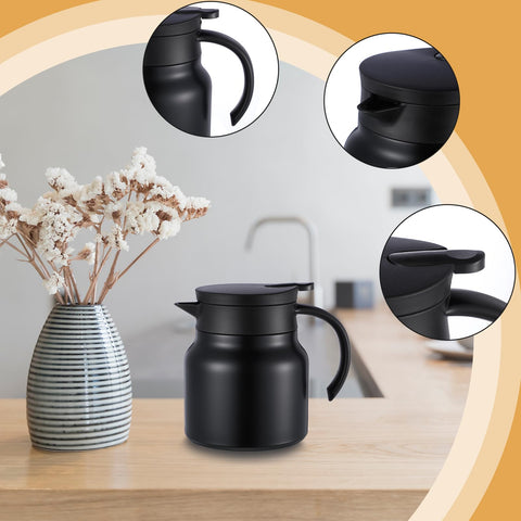 Ziliny carafe lid design keeps beverages secure for travel and service.