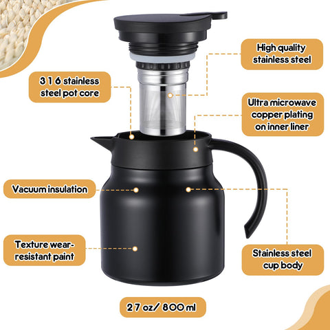 Ziliny carafe shown with ergonomic handle and pour spout to reduce spills.