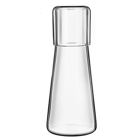 ZILJJ clear bedside carafe with pour spout for easy night hydration.