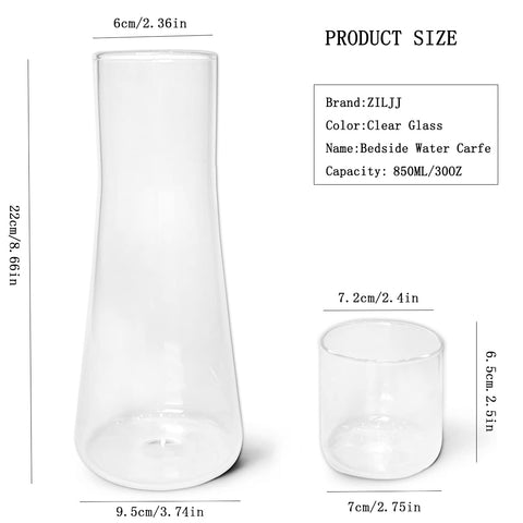 ZILJJ mouthwash carafe with cup for convenient bathroom refreshment.