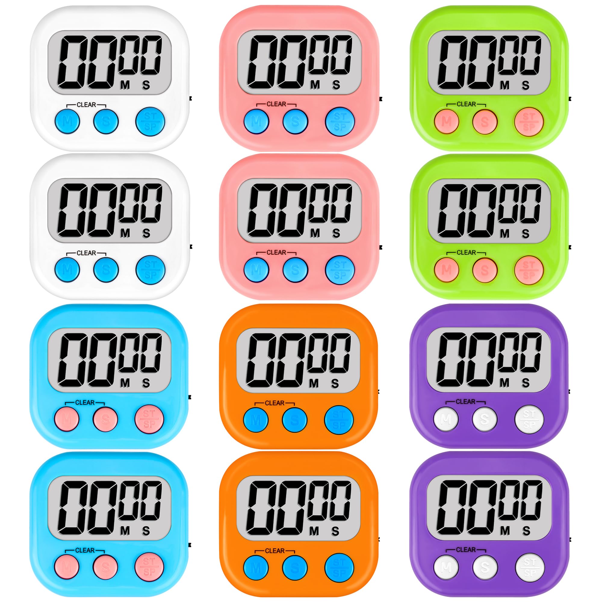 ZILLEEN 12-pack classroom timers front view for quick visibility