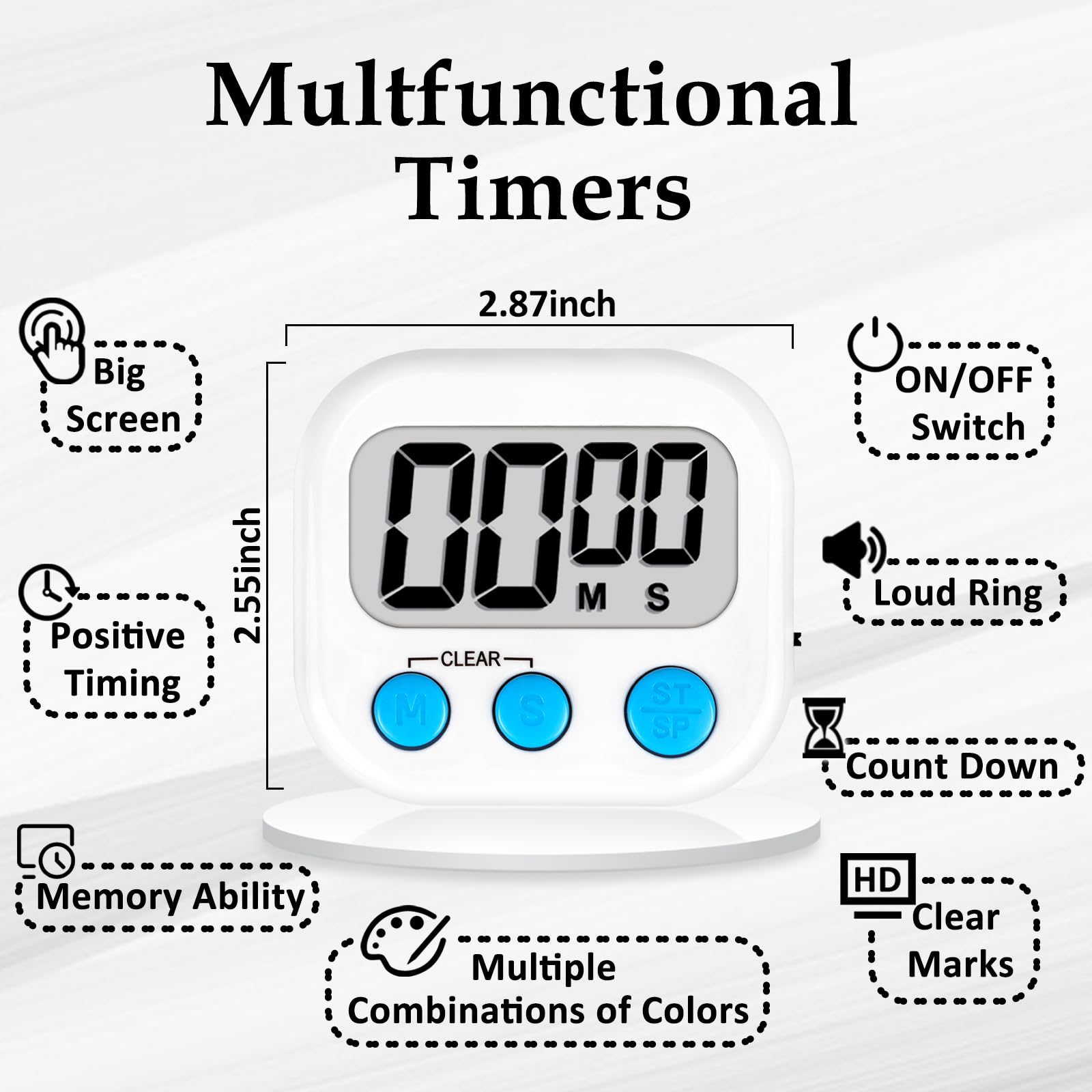 ZILLEEN timer emits a loud alarm heard clearly in busy spaces