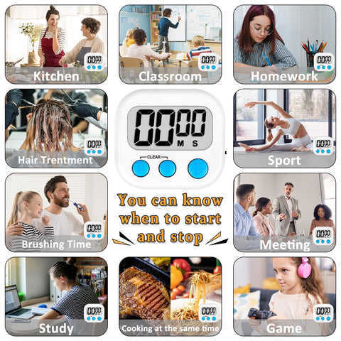 ZILLEEN timer stand and hanging hole for flexible placement