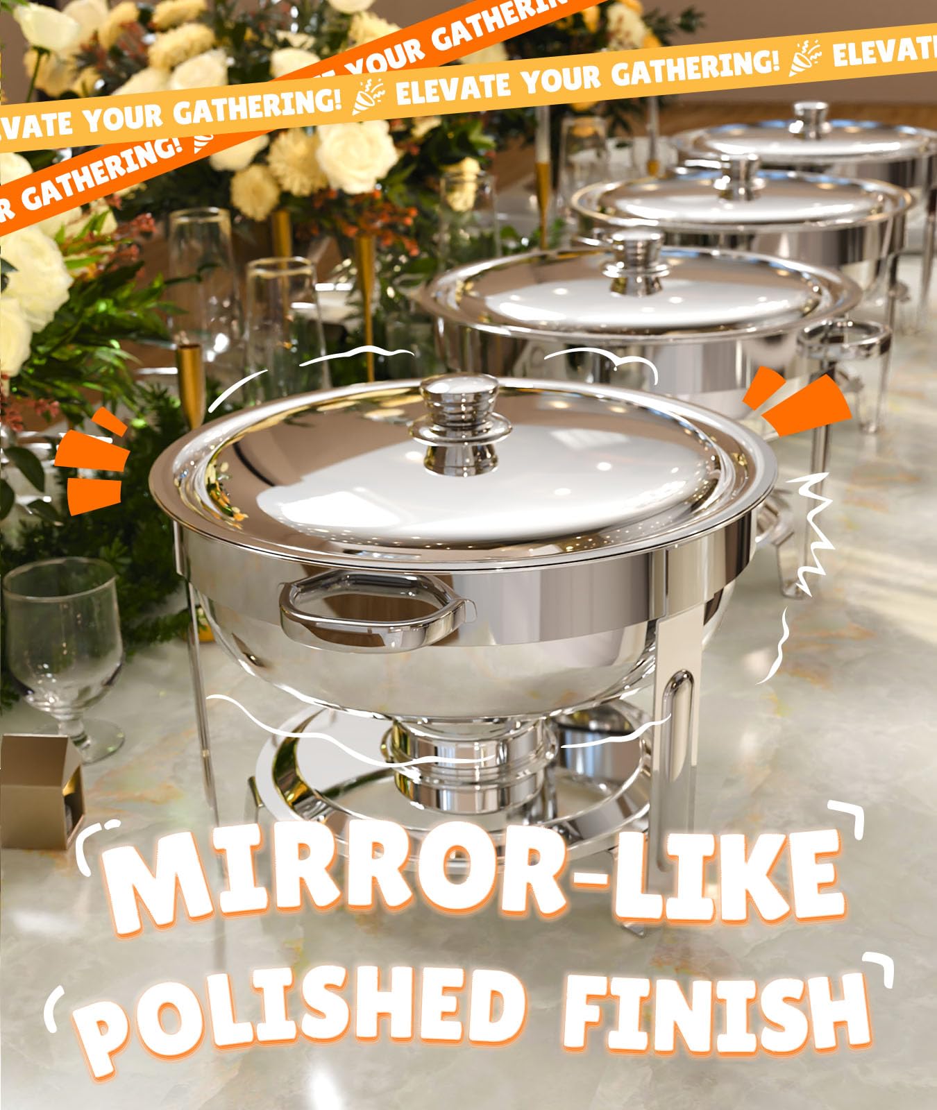 ZILODE mirror-finish close-up demonstrates elegant presentation at events.