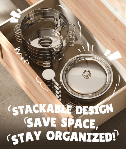 ZILODE stack storage highlights space-saving design after use.