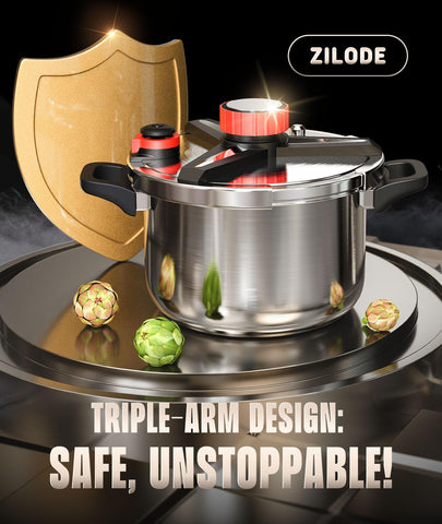 ZILODE 13qt pressure cooker one‑hand operation design aids quick cooking.