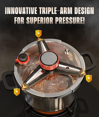 ZILODE 13qt pressure cooker safety system prevents accidental opening and overpressure.