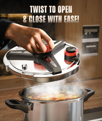 ZILODE 13qt pressure cooker includes steam rack for versatile steaming options.