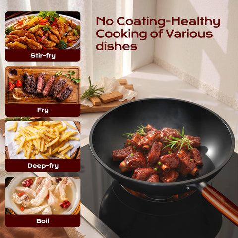 Ziluetar 13-inch wok glass lid close-up demonstrates moisture retention.