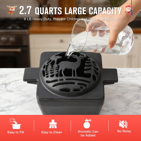 ZIMOMOTA cast iron humidifier with enamel interior for durable heat retention.