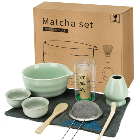 Zingbee matcha bowl with spout for smooth, drip-free pouring and easy serving