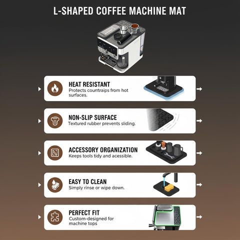 Zinkitool Ninja Luxe ES601 mat provides anti-slip, heat-resistant surface during brewing.