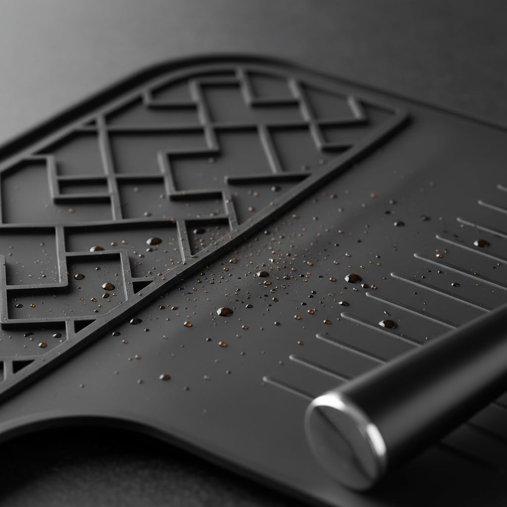 Zinkitool silicone mat doubles as a barista tool station for organized brewing.
