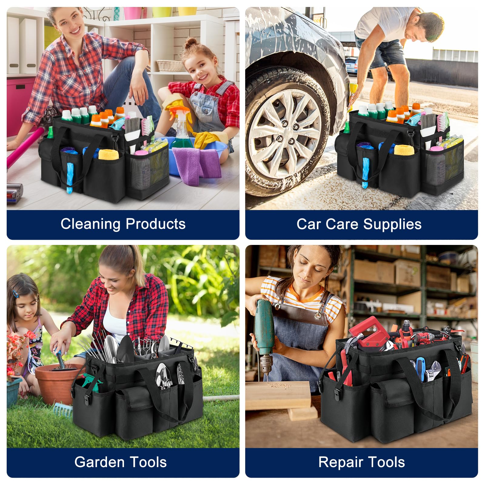ZIOZERTT cleaning caddy filled with gear demonstrates fast grab-and-go organization.