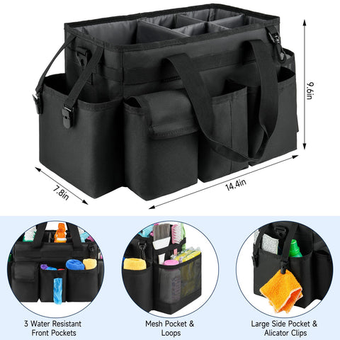 ZIOZERTT cleaning caddy adjustable shoulder strap reduces load during transport.