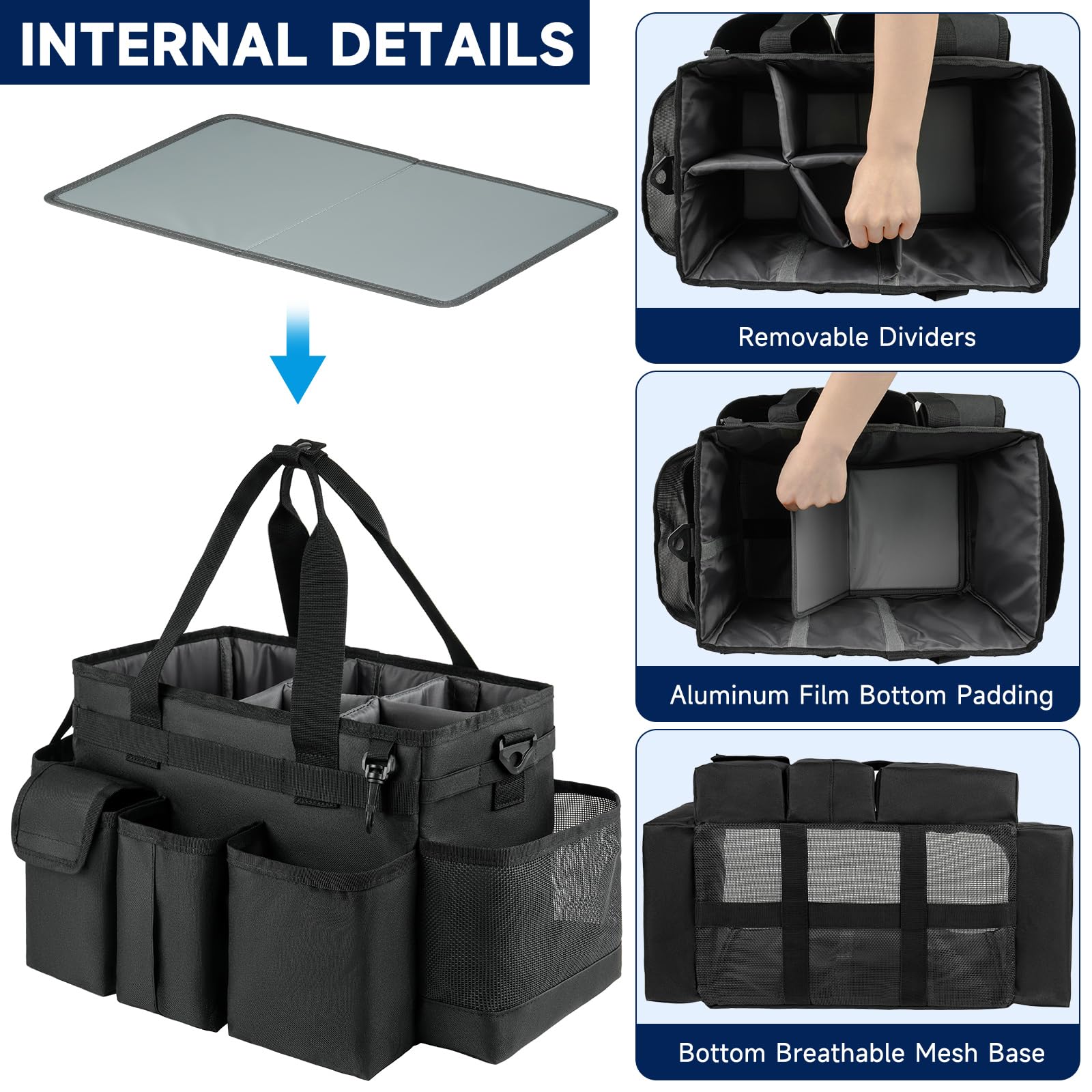 ZIOZERTT cleaning caddy side pocket layout keeps bottles organized and accessible.