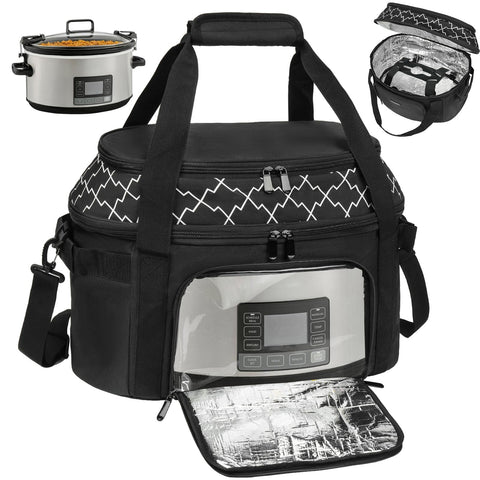 ZIOZERTT slow cooker bag front view, compact and portable for gatherings.