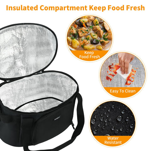 ZIOZERTT bag open with lid fastener for secure transport.