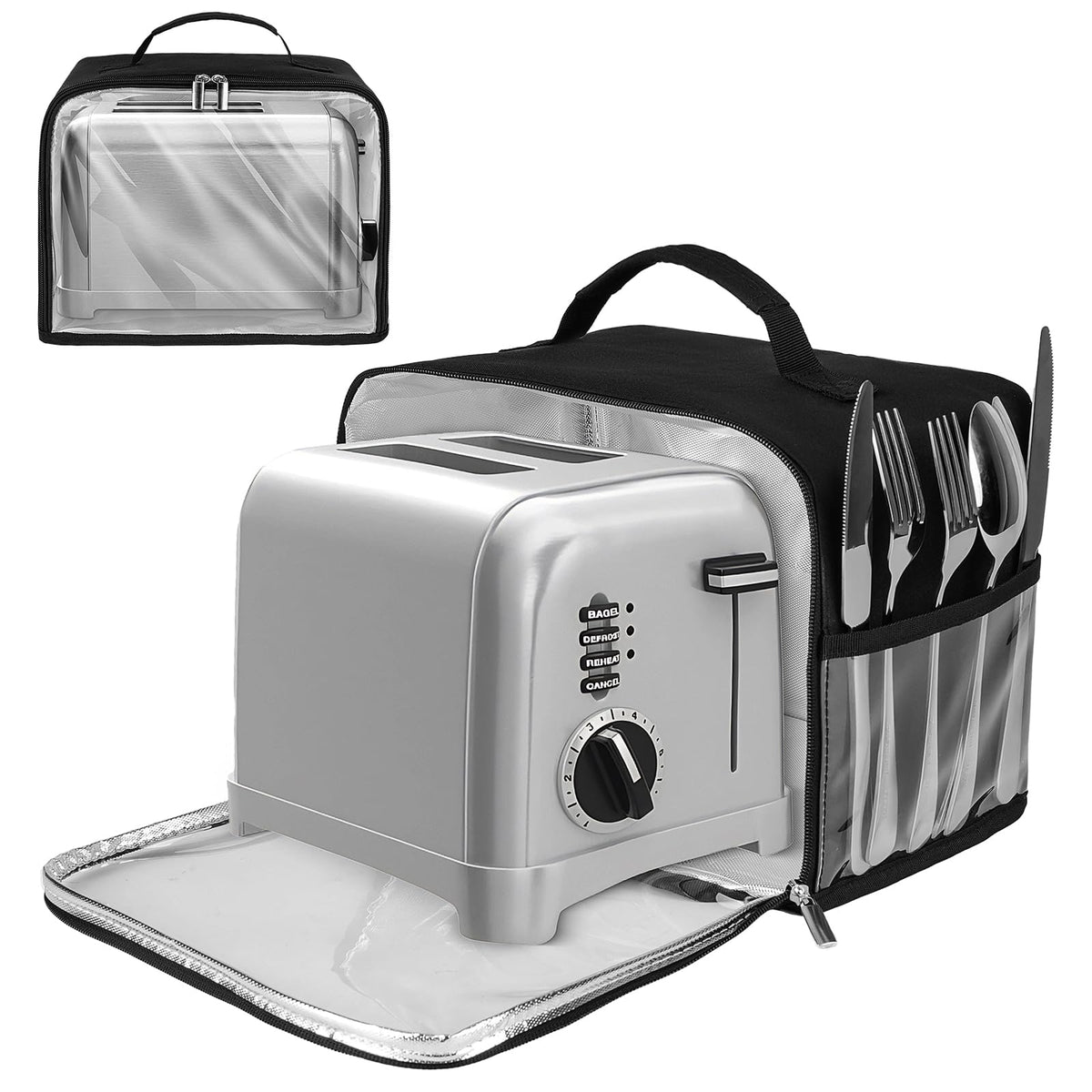 ZIOZERTT toaster cover 2-slice base fully encloses to guard against dust and pests.