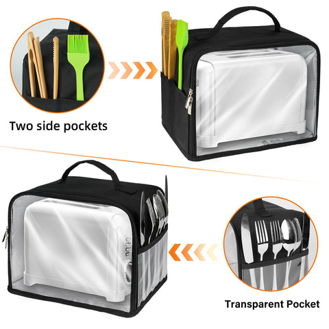 ZIOZERTT toaster cover 2-slice sturdy handle for easy transport.