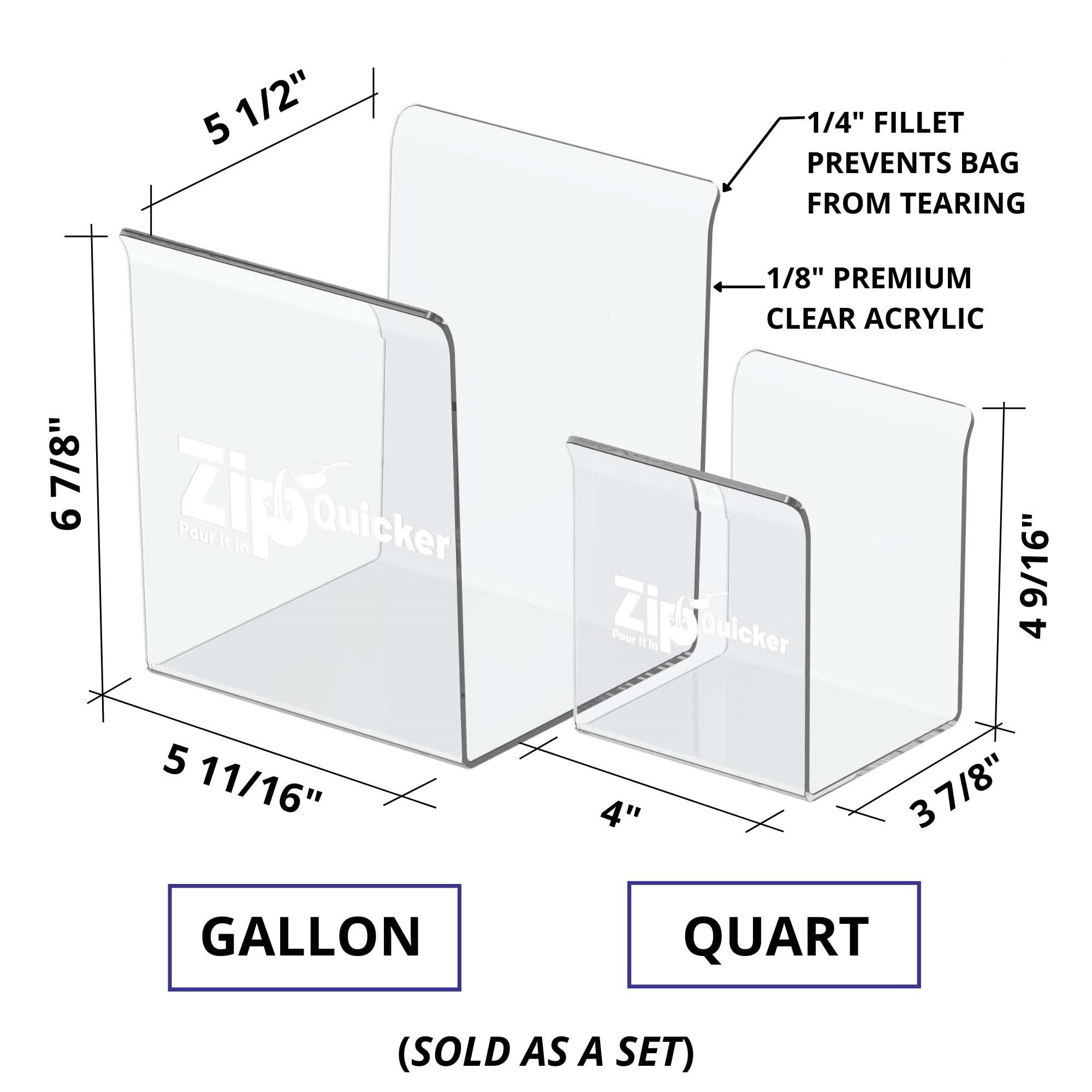 Zip Quicker anti-slip base prevents tipping during filling and pouring