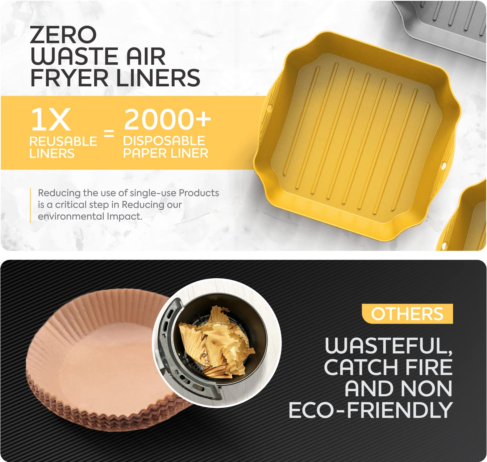 ZIP STANDING BPA-free silicone 8.5-inch liner suited for nonstick cooking