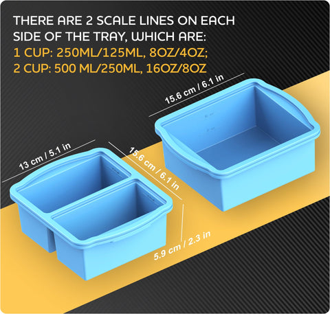 ZIP STANDING nonstick silicone trays are easy to remove and clean
