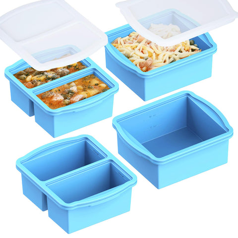 ZIP STANDING silicone freezer tray with 1 cup lid for precise portions