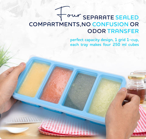 ZIP STANDING trays with 125 ml and 250 ml markings enable quick portion control.