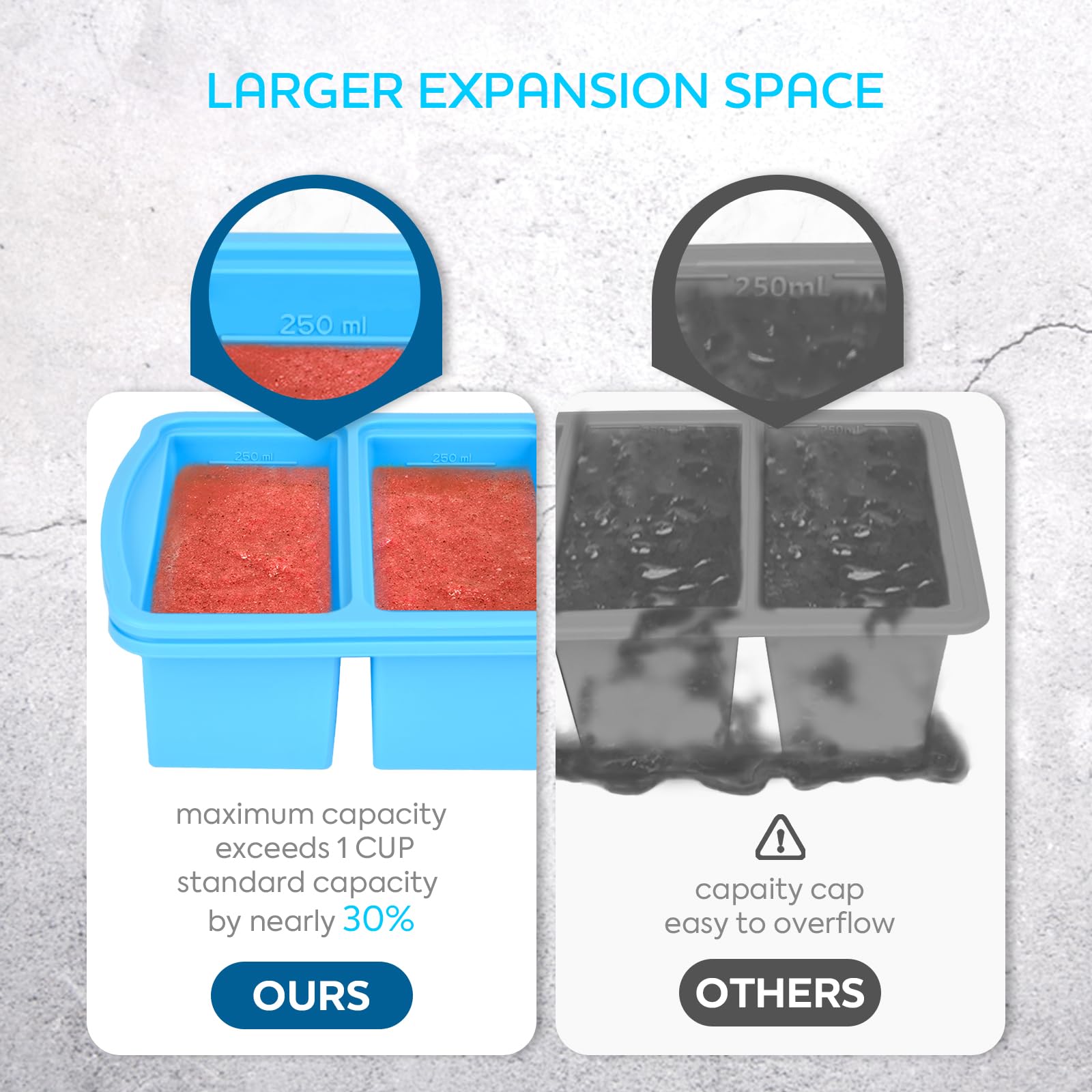 ZIP STANDING trays are dishwasher-safe for easy cleanup after freezing.