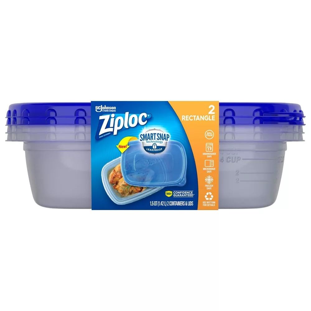 Ziploc leakproof lids closeup showing secure seal for spill-free transport.