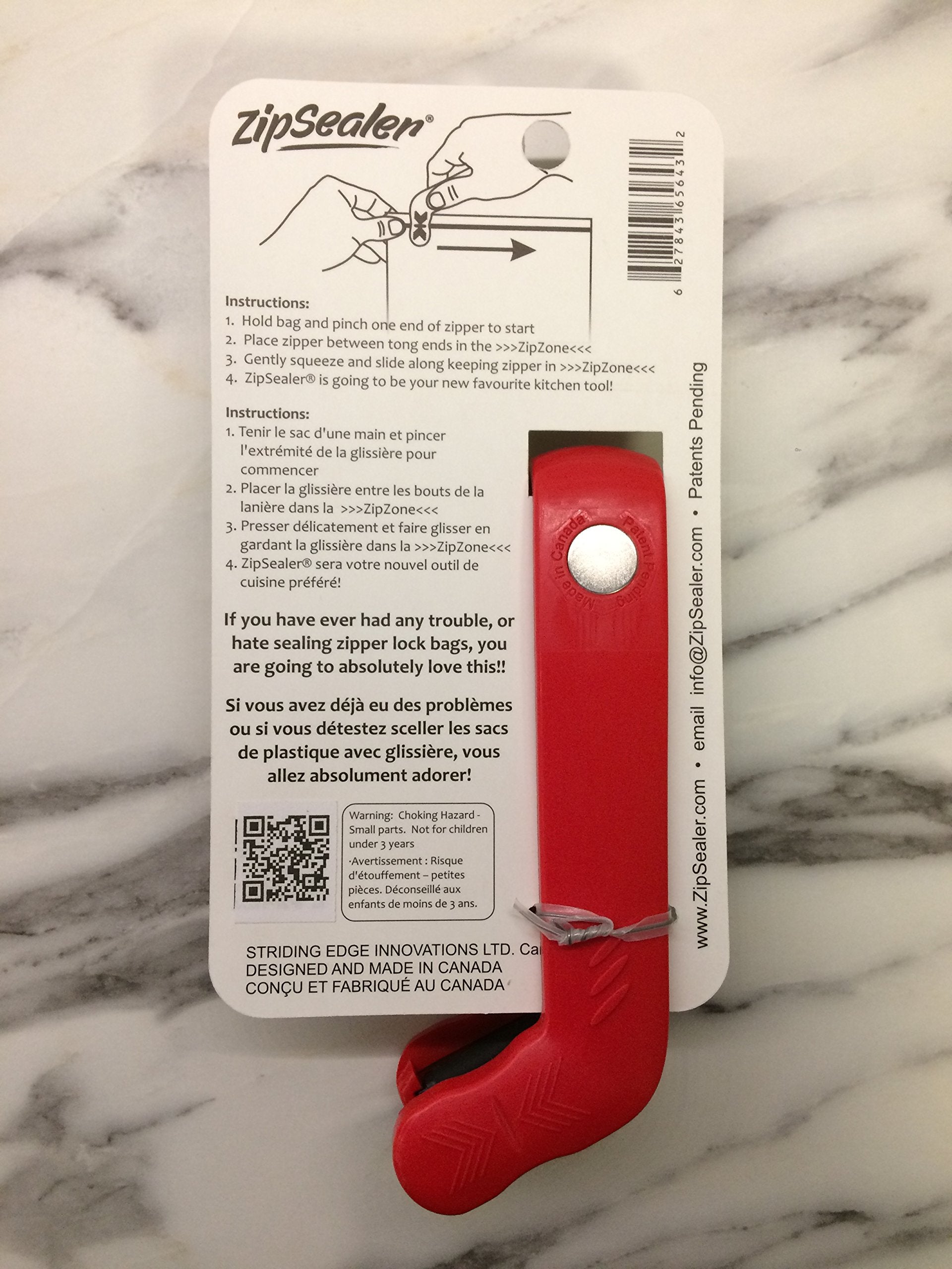 ZipSealer fridge magnet stores sealer on the door.
