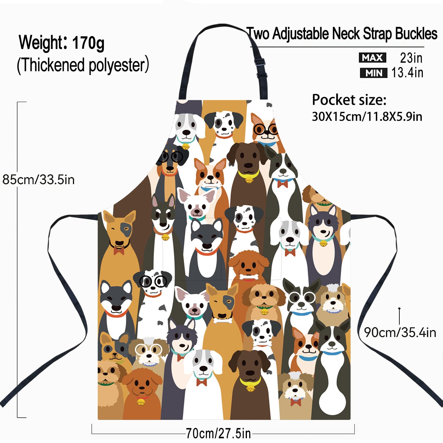 ZiQilin durable polyester apron stays clean and dries quickly.