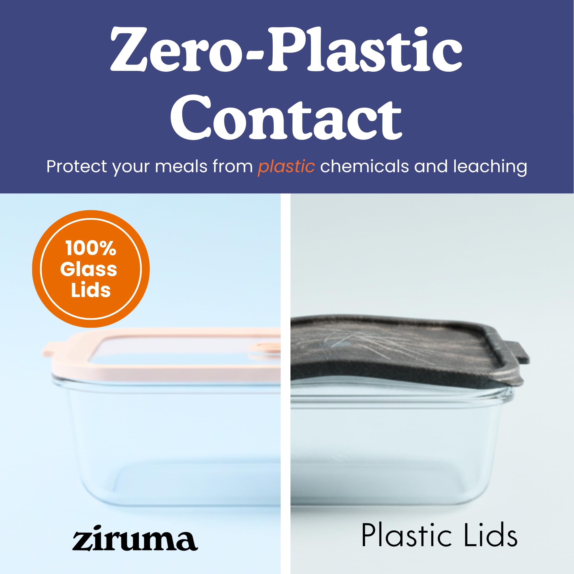 Ziruma glass storage 35oz with lid ideal for batch meals.