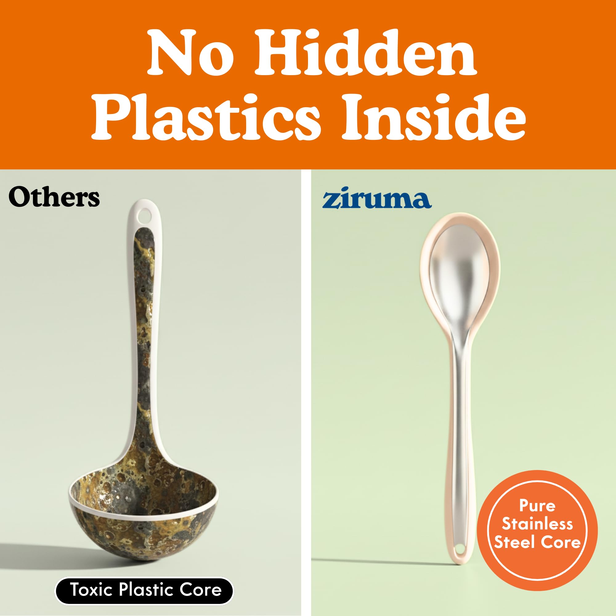 Ziruma non-scratch silicone tools protect non-stick cookware for long-lasting surfaces