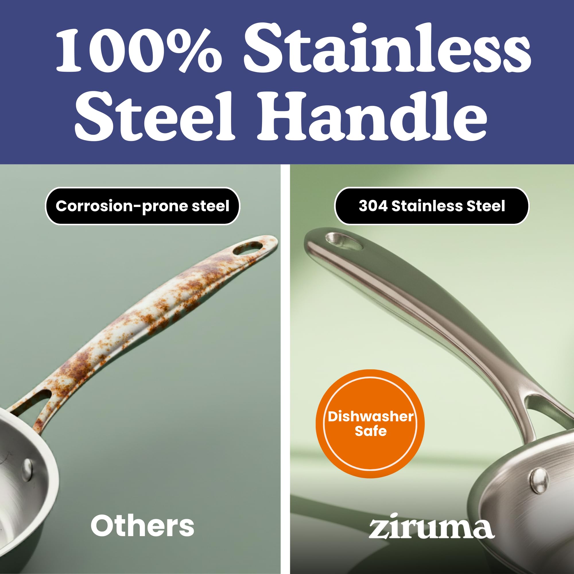 Ziruma frying pan on an induction hob demonstrating compatibility.