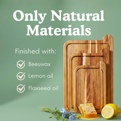 Ziruma boards with laser-engraved icons for meat, veggies, cheese