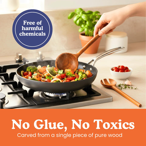 Ziruma one-piece wooden spoons showcase durable, glue-free construction.
