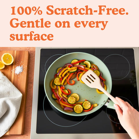 Ziruma slotted spoon with stainless steel core for reliable strength.