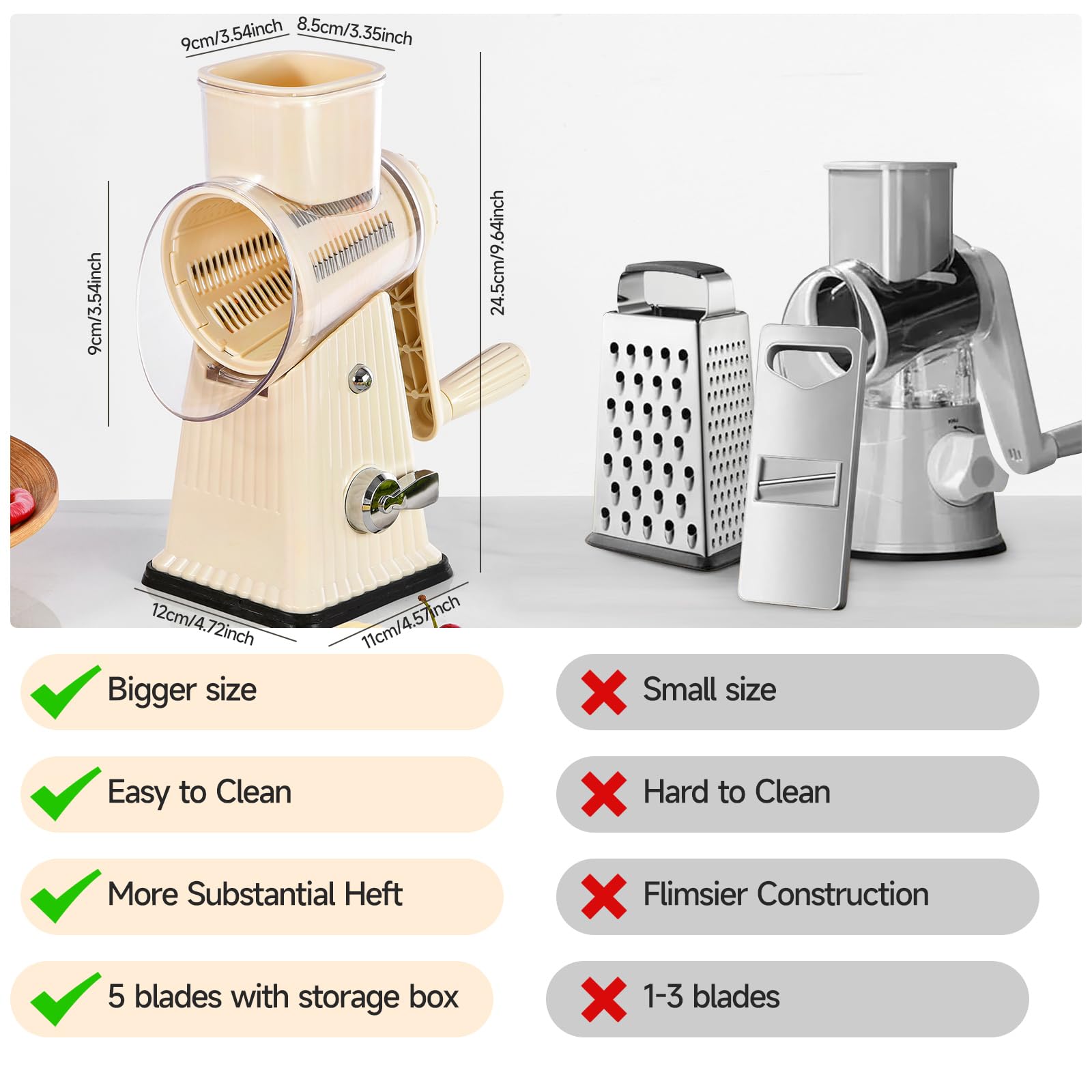 Ziweaye Xilrvna 5-in-1 blades kit for versatile cheese and veg prep
