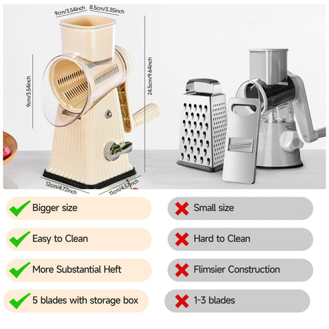 Ziweaye Xilrvna 5-in-1 blades kit for versatile cheese and veg prep