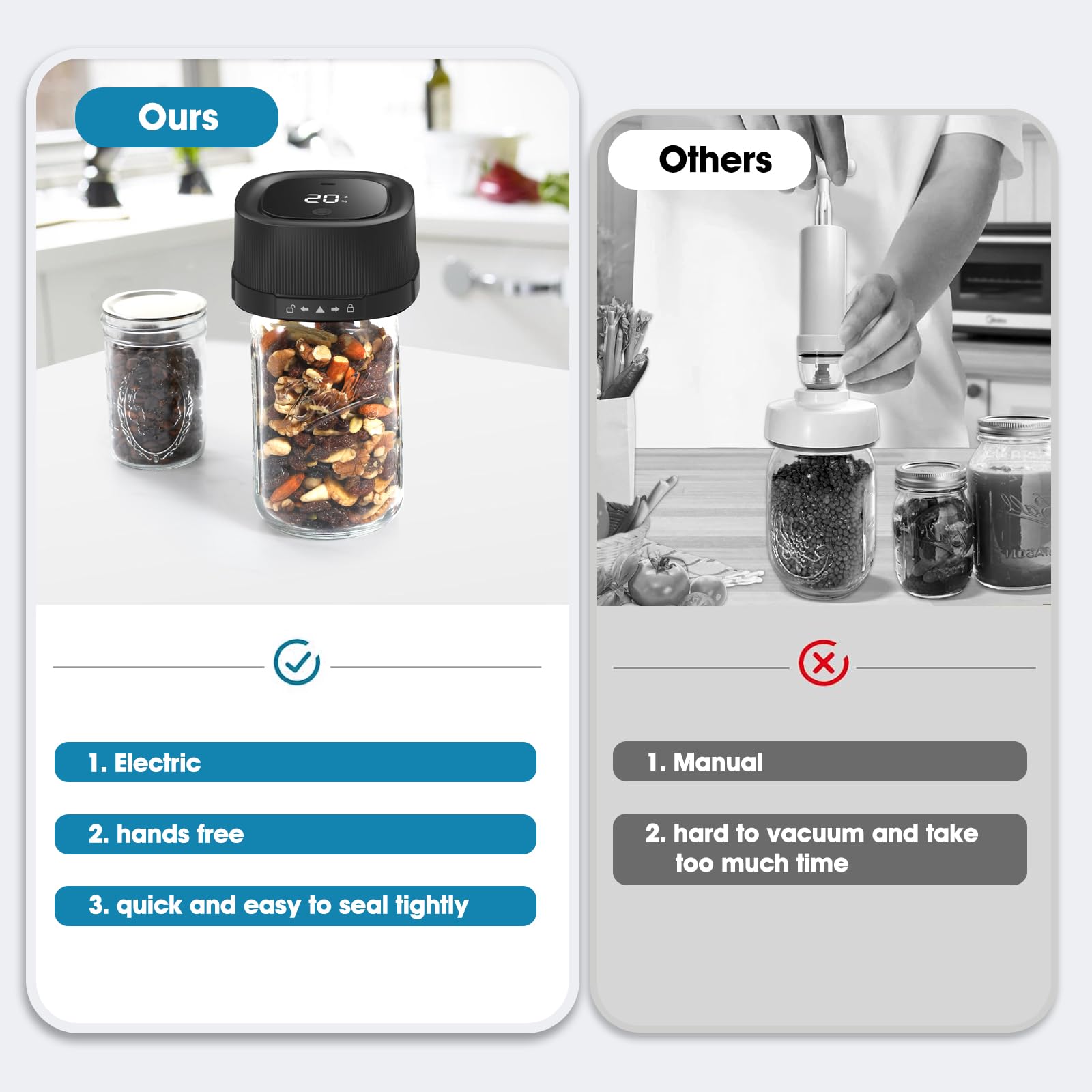ZIWEO Mason Jar Vacuum Sealer Kit included accessories streamline setup and daily use