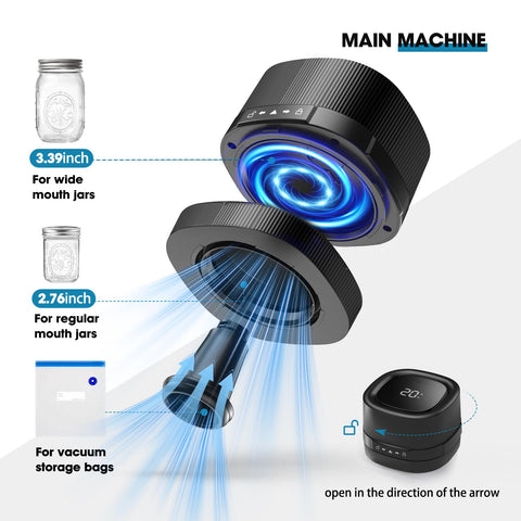 ZIWEO Mason Jar Vacuum Sealer Kit regular-mouth in use demonstrates reliable sealing for standard jars