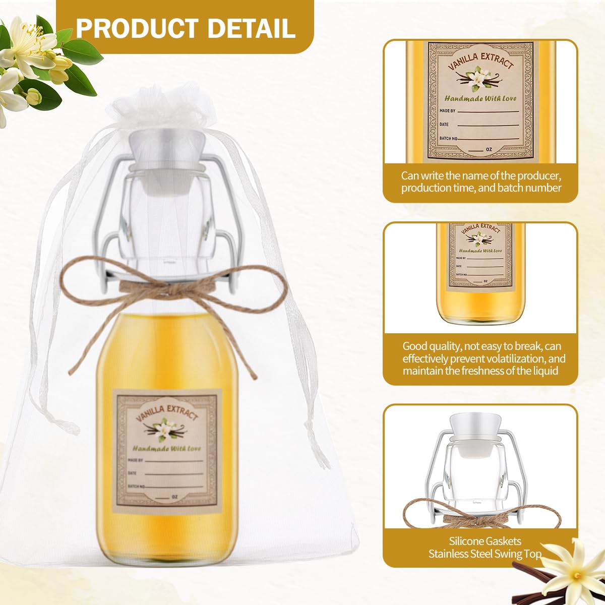 zjdbset clear glass bottles suitable for oils and sauces