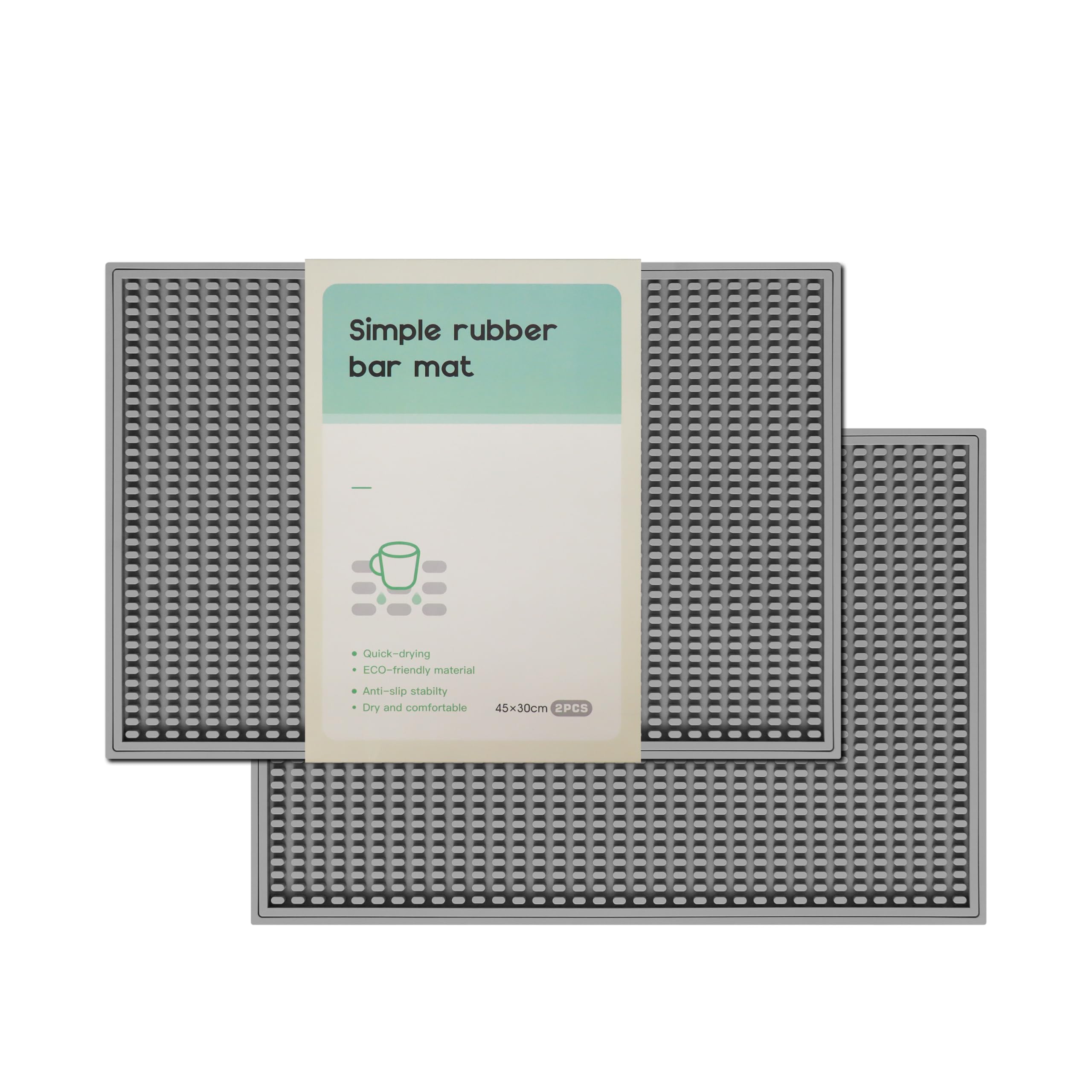 ZJWZLG bar mat 18x12 gray protects countertops from spills and stains while drying.